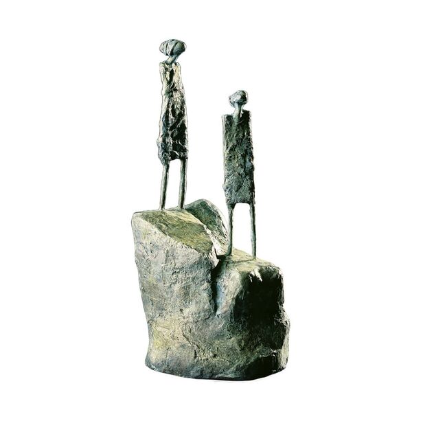 Abstrakte Menschen auf Stein - limitierte Bronzeskulptur - Der, der sich nhert