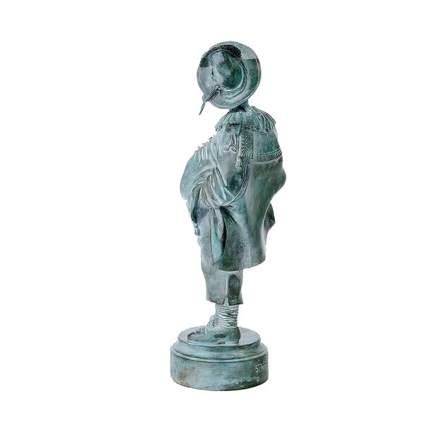 Limitierte Mann bronzeskulptur mit grner Patina - Der Lebemann