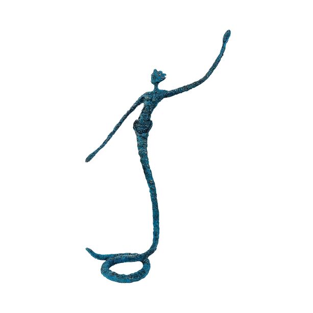 Blaue Bronzeskulptur Schlangenmensch vom Knstler - Schlangentanz