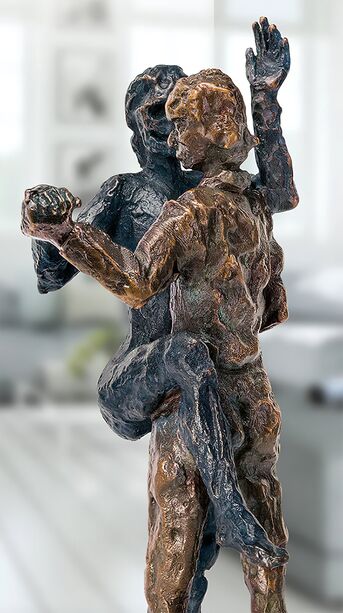 Mann und Frau tanzen - Designer Bronzeskulptur - Tangopaar Frhling