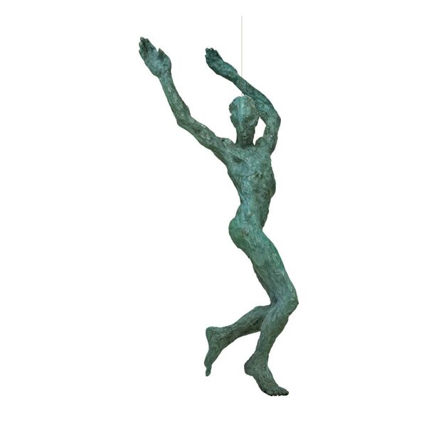 Schwebene Mannfigur aus Bronze - limitiertes Design - Spirit