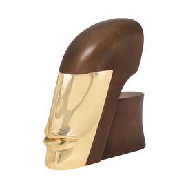 Moderner Bronzekopf limitiert mit goldenem Gesicht - Kopf...