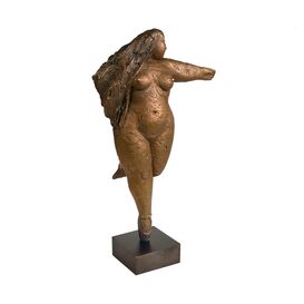 Opulente Frauenskulptur aus Bronze - limitiert - Ballerina