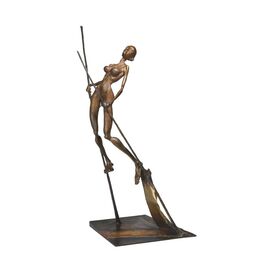 Frau auf Stelzen - stilvolle Bronze Aktskulptur - Die...