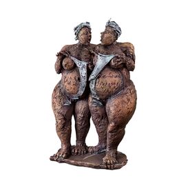 Groe Bronzeskulptur limitiert - 2 Frauen mit Rundungen -...