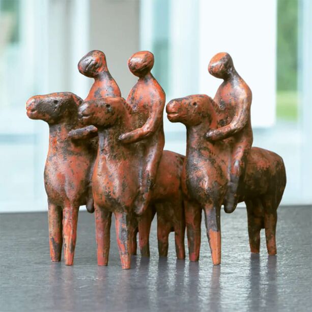 Stilistische Reiter - Rostoptik - limiterte Bronzefigur - Reitergruppe