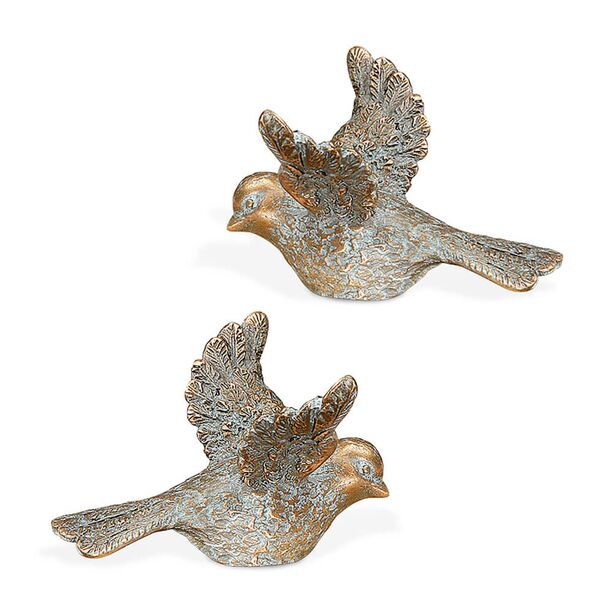 2er Set aus Bronze Vogelfiguren - Gartendeko - Vgel Milo