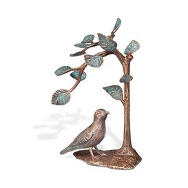 Besondere Bronze Vogel Gartenfigur - Vogel unter Baum