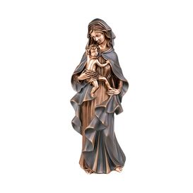 Gartenstatue Maria mit Kind aus Bronze - Madonna Silvia