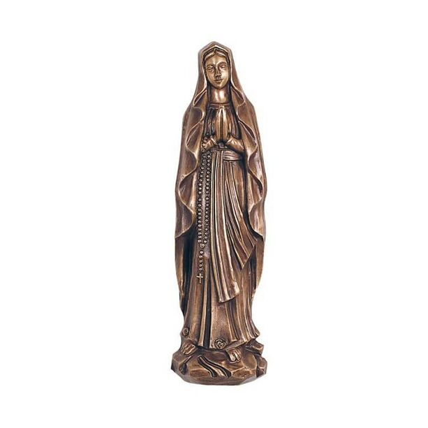 Betende Wandmadonna aus Bronze mit Kette - Madonna Paola