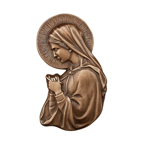 Bronzerelief als Wanddeko - Madonna betend - Marienrelief links