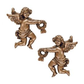 Bronze/Alu Wandfiguren - Engel als Mauerndeko - Angelo...
