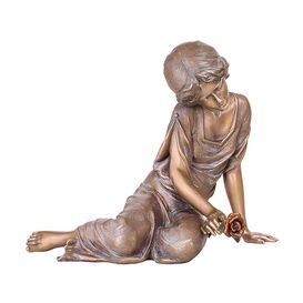 Limitierte Bronzeskulptur Frau mit Rose - Julieta