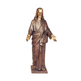 Segnende Jesusfigur - Bronzeskulptur mit Plinthe -...