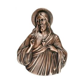 Bronze Christusrelief fr die Wand mit Herz - Jesus mit Herz
