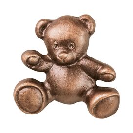 Wandfigur kleiner Teddy aus Alu oder Bronze - Teddy