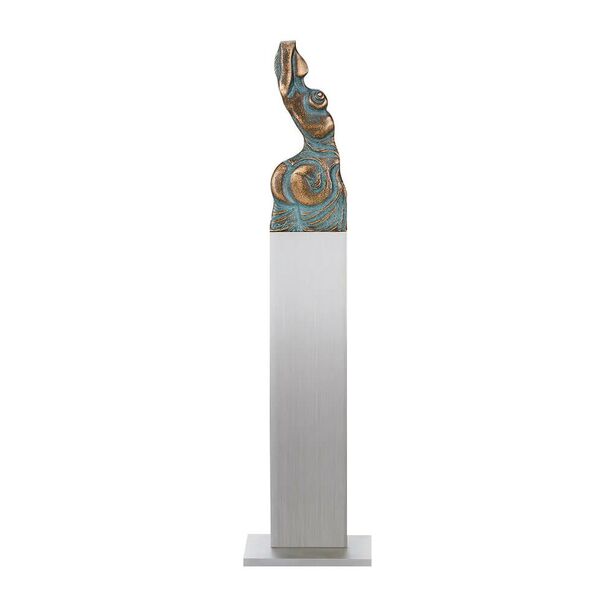 Knstlerfigur mit Stele - Aktstatue aus Bronze - Venusische Zeichen unter der Haut