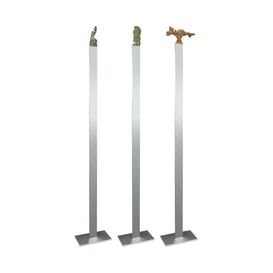 Knstleredition - 3er Set Bronzeskulpturen mit Stele -...