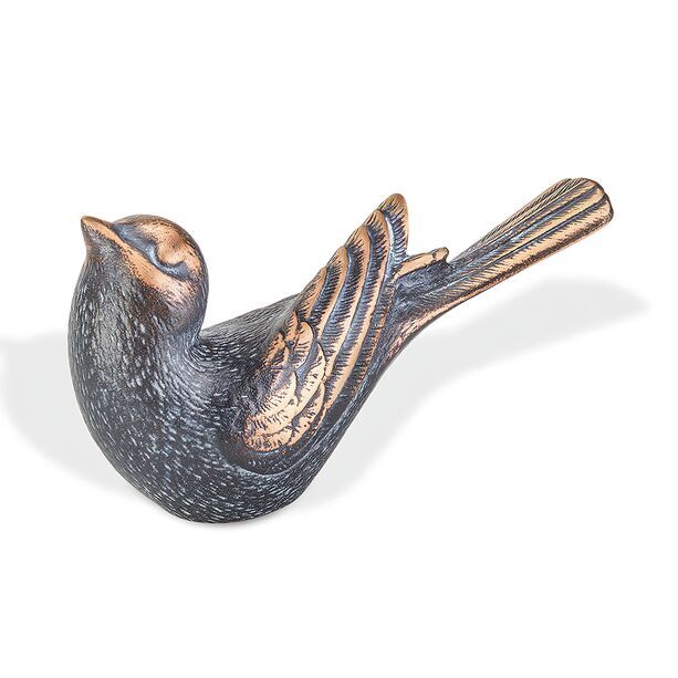 Stilvolle Vogelfigur aus robuster Bronze - Vogel Wini / Bronze braun