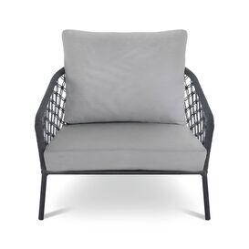 Grauer Sessel mit Aluminium und Sunbrellastoff -...