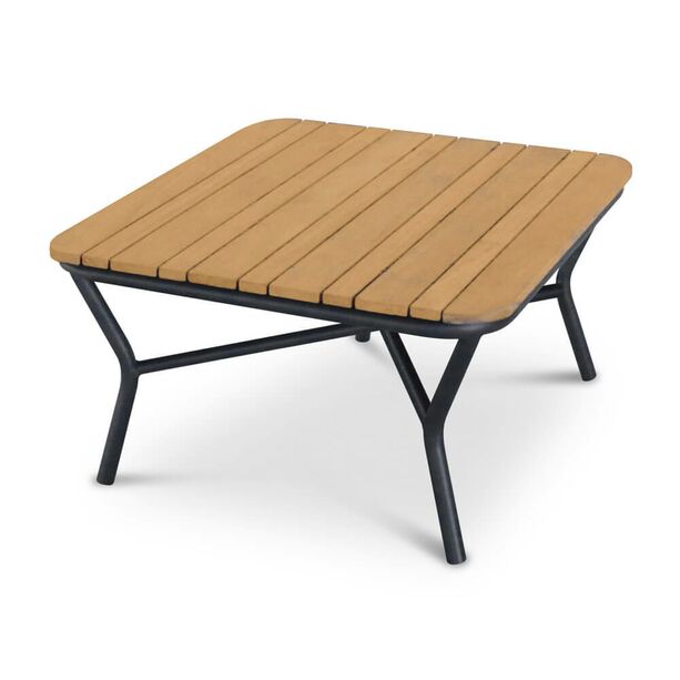 80cm Holz-Alu-Tisch fr Loungeecke - quadratisch - Loungetisch Amaros