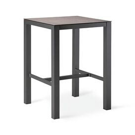 Hoher Bartisch 80x80cm aus HPL und Alu - schwarz -...