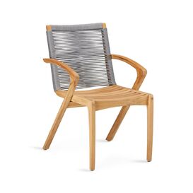 Schner Teakholz-Gartenstuhl mit Geflecht - Stuhl Madora