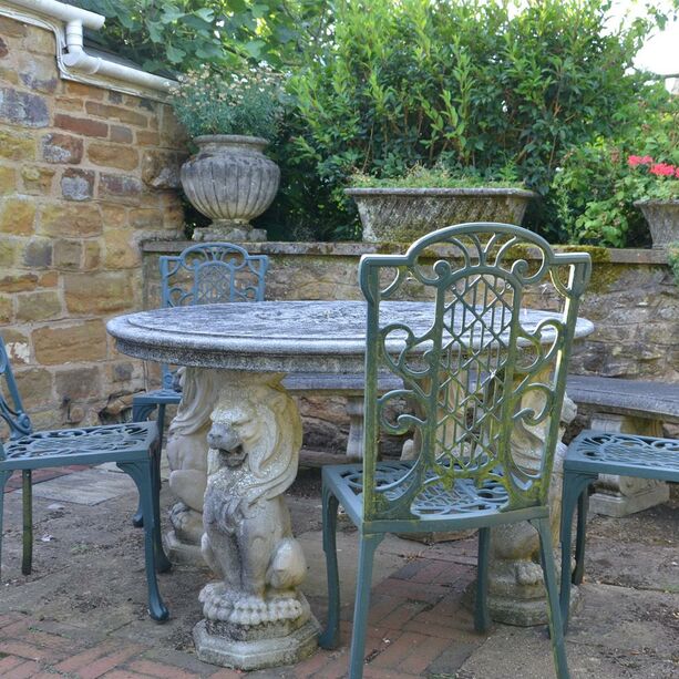 Antik Stein Gartentisch rund - Alderley Park