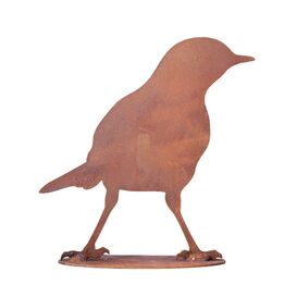 Gartendeko aus Metall - Vogel Figur - Rost - Amsel