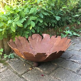 Dekorative Schale aus Rost Metall f�r den Garten - Testa...