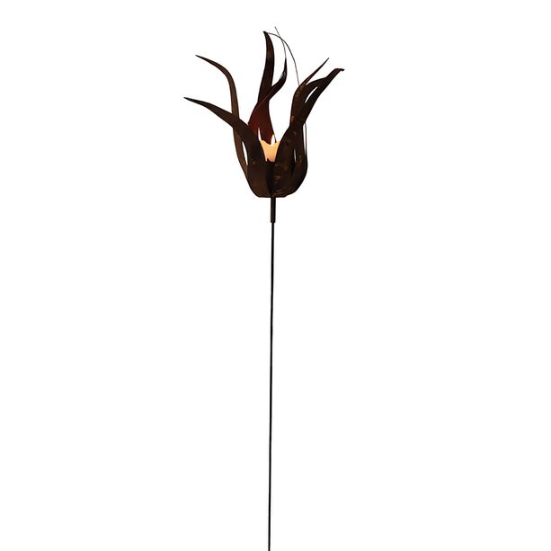 Feuerblume fr Kerze - Rost Metall Gartendeko - Flos Ignis