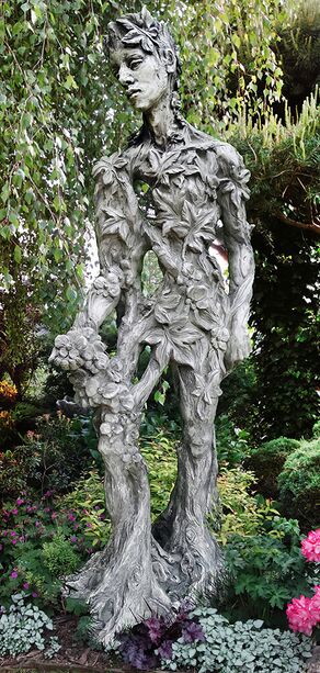 Stein Mannfigur im floralen Design - Knig der Natur