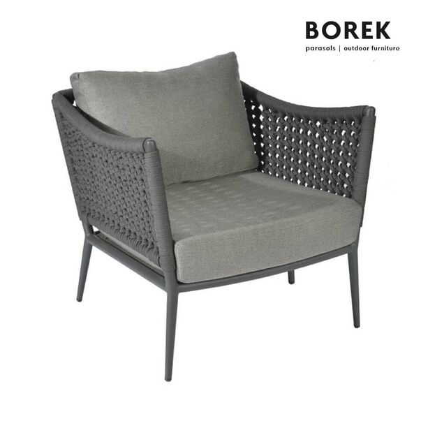 Grauer Ardenza-Seil Outdoor-Sessel von Borek - Sessel Estoril