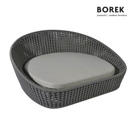Borek Outdoor-Tagesbett grau mit Polster - Vigo Tagesbett