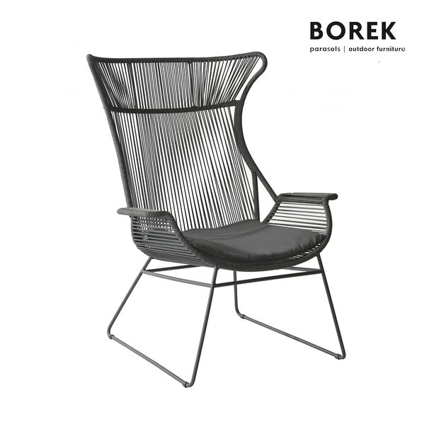 Borek Wing chair aus Ardenza-Rope - anthrazit - Hochlehner Silves
