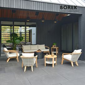 Loungeecke von Borek aus Teakholz und Rope -...