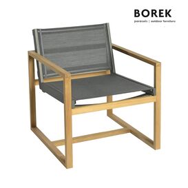 Gartenstuhl aus Teakholz von Borek - anthrazit - Stuhl...