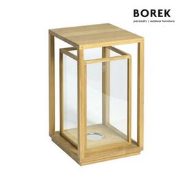 Borek Holzlaterne 58cm Höhe mit Glaseinsatz - Laterne...
