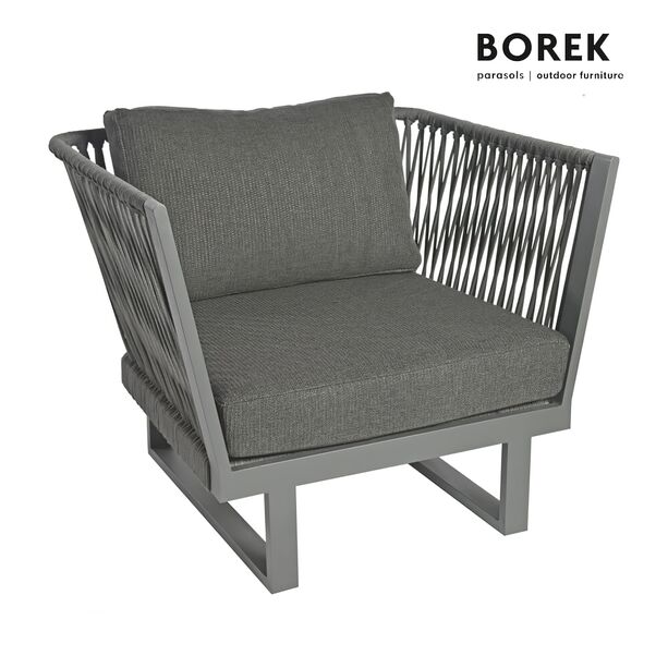 Borek Gartensessel in grau/wei Rope-Optik - Altea Sessel