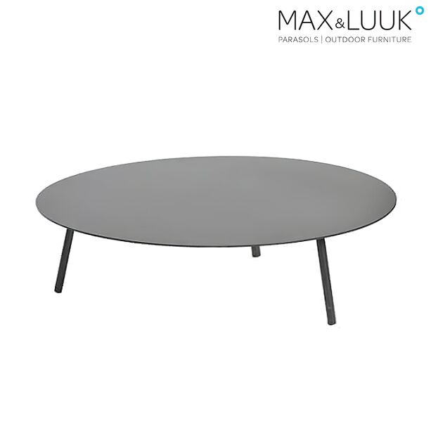 Couchtisch rund aus Alu - 100cm - schwarz - Kick Loungetisch