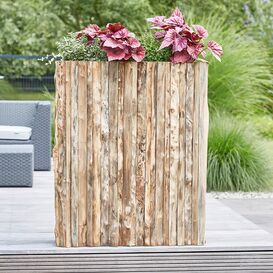 Outdoor Raumtrenner aus Holz mit Einsatz zum bepflanzen -...