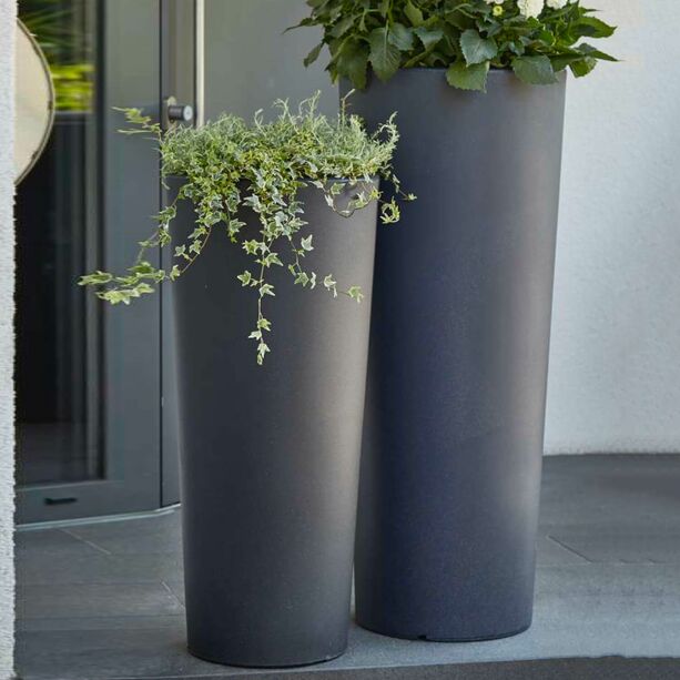 Leichte Outdoor Pflanzvase - gro - Kunststoff Anthrazit - Avila