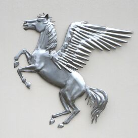 Pegasus Wandrelief aus Edelstahl - handwerklich - Volarum