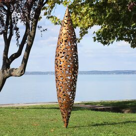 Florale Gartenplastik aus Edelstahl oder Rost Metall - Ictus