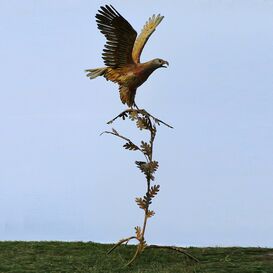 Steinadler am groen Ast - XXL Gartenfigur aus Metall -...