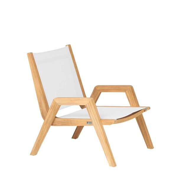 Bequemer Lounge-Sessel aus Teakholz fr den Garten - Harriett Loungechair / Wei