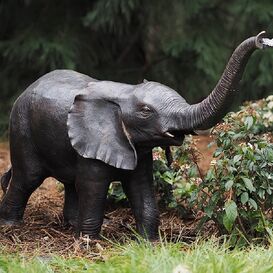 Kleiner Bronze-Elefant als Wasserspeier - Elefant Mino