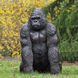 Lebensgroer Gorilla aus Bronze in Dunkelbraun - Affe Titos