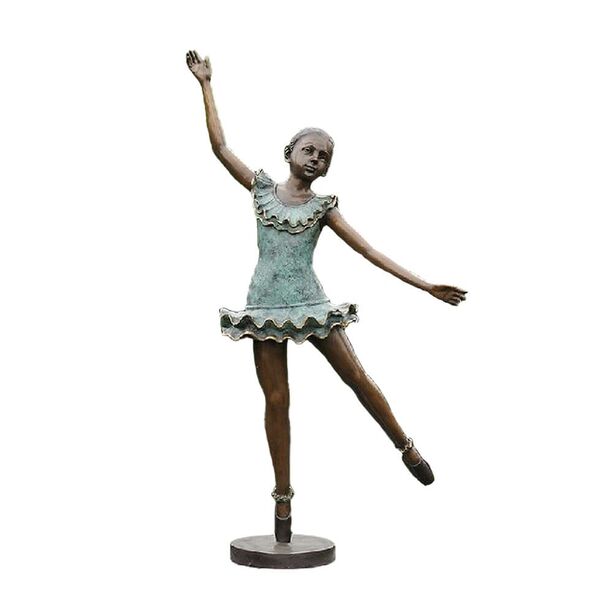 Bronze Ballerina mit trkisem Kleid - Tnzerin Mina