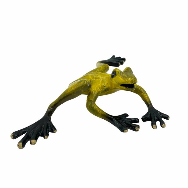 Bunte Froschfigur fr den Garten aus Bronze - Gelber Frosch